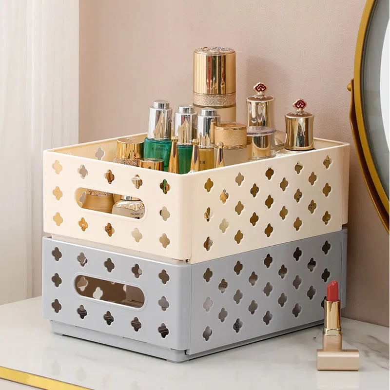 Foldable Storage Baskets Desktop Stackable Cute Makeup Jewellery Toys Boxes for Bedroom Classroom Office Organizer