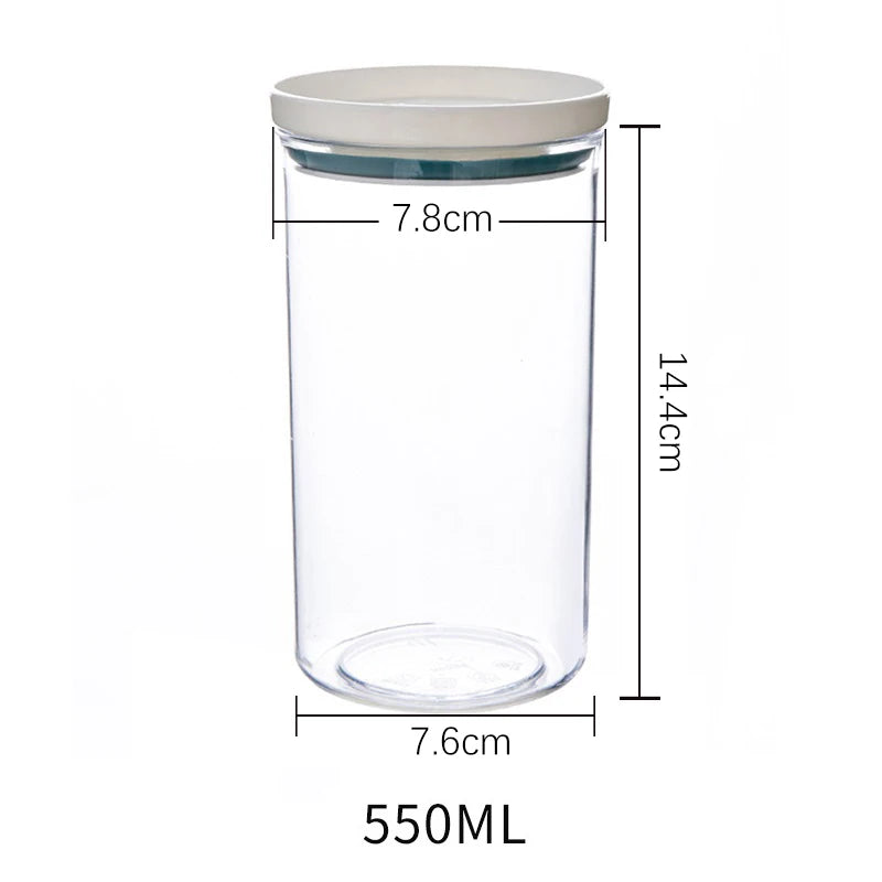 Clear Airtight Food Storage Jar — Sealed Container for Snacks & Pantry Staples