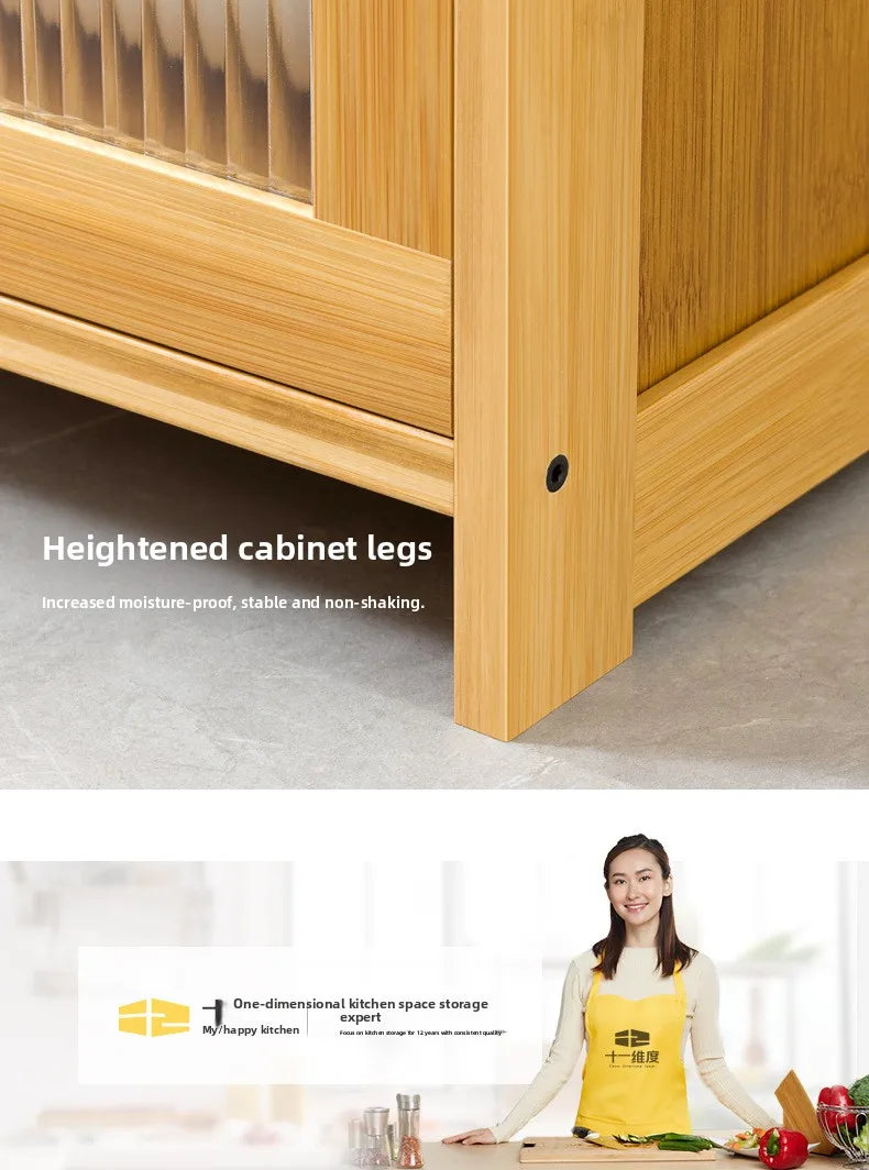 Kitchen shelf, floor standing multifunctional bowl cabinet, microwave oven cabinet, dining side storage cabinet