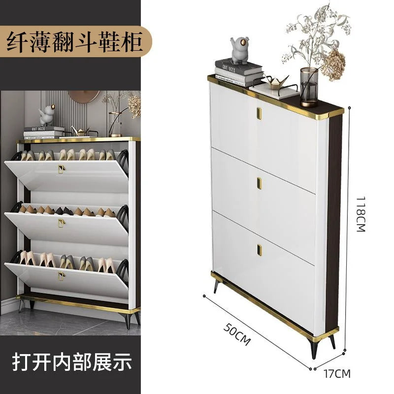 Living Room Household Furniture Ultra-thin Shoe Cabinets Dormitory Hallway Porch Shoe Shelf Small Apartment Hotel Storage Rack