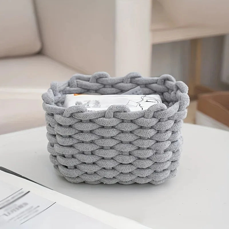 Hand-woven bathroom storage baskets for countertops, bedrooms, and living rooms - high-quality durable home storage baskets