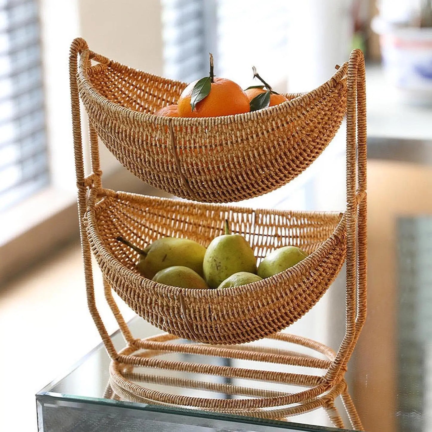 Fruit Basket of 2 Creative Decorative Levels for The Dining Party Vacation