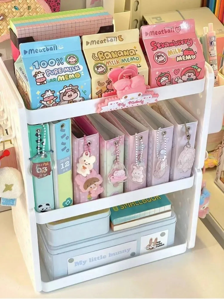 3-Tier Desktop Organizer Shelf with Pegboard – Modular Desk Storage Rack with Hooks & Compartments