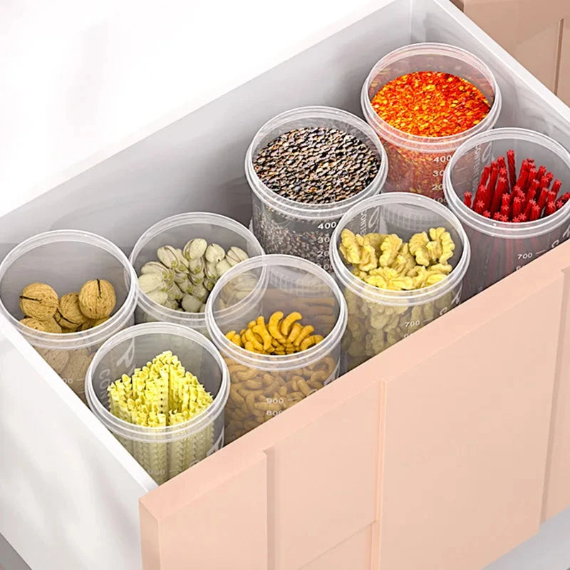 Transparent Moisture-Proof Food Storage Containers for Coffee, Pasta & Dry Goods
