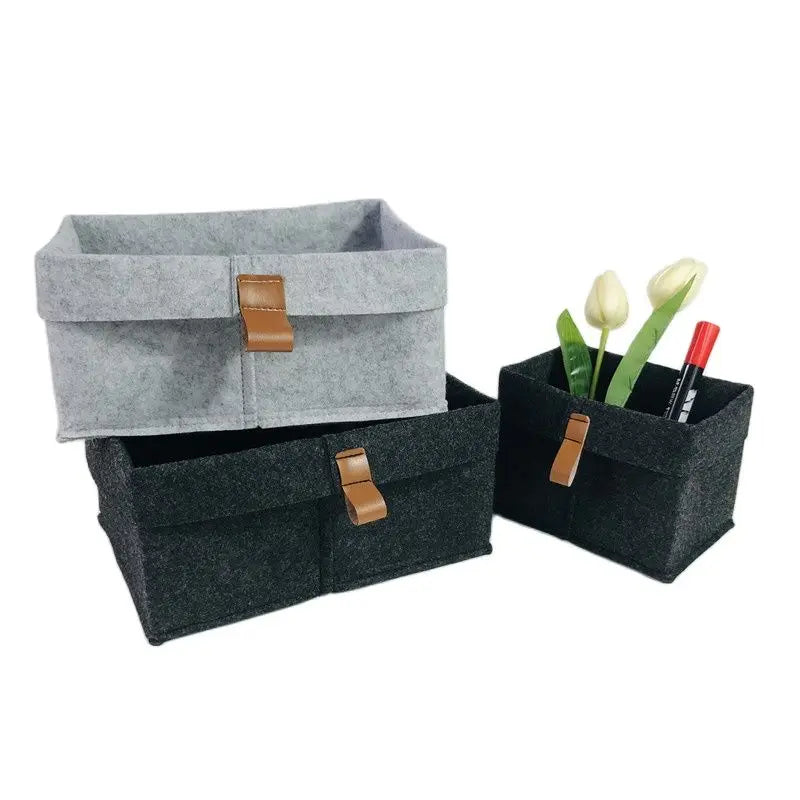 Desktop Storage Baskets Felt fabric Bedroom countertop Organize Basket Pen holder Sundries Cosmetics Storage,Basket of flowe