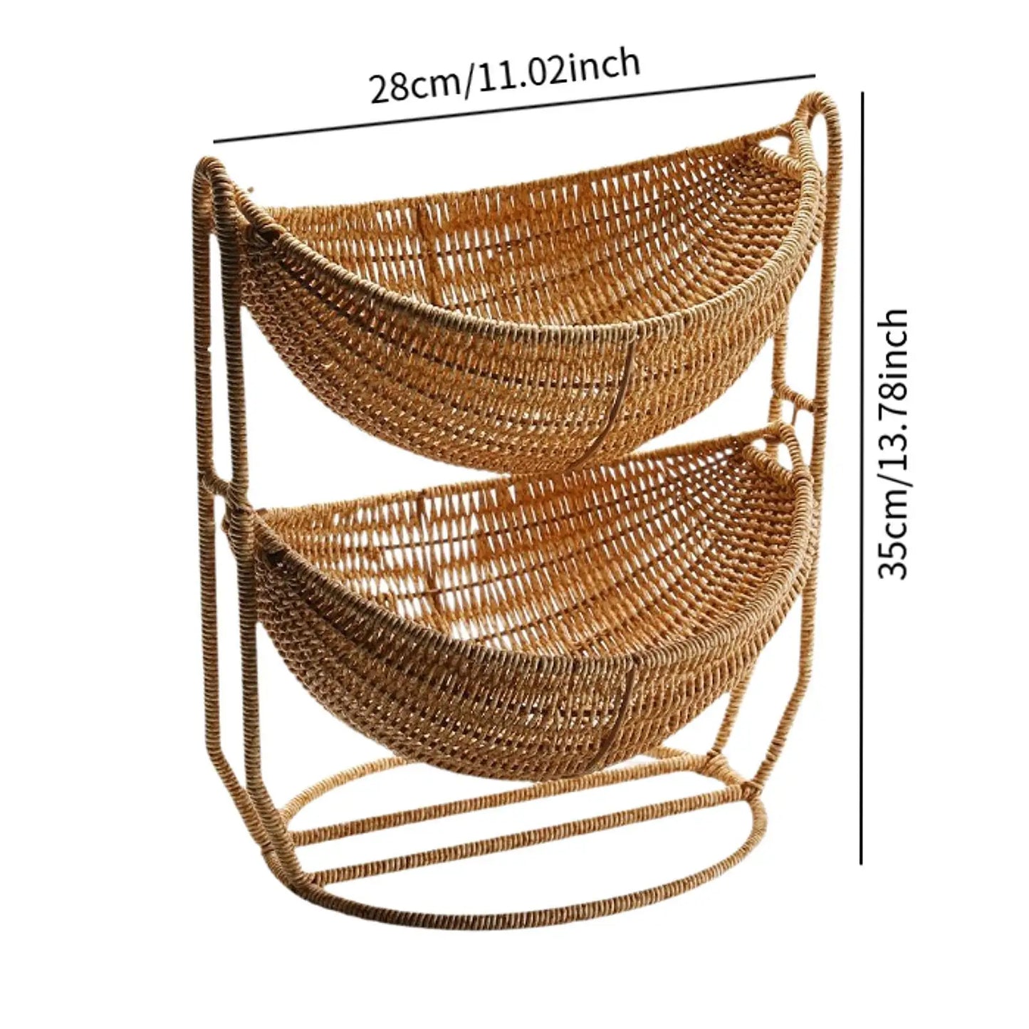 Fruit Basket of 2 Creative Decorative Levels for The Dining Party Vacation