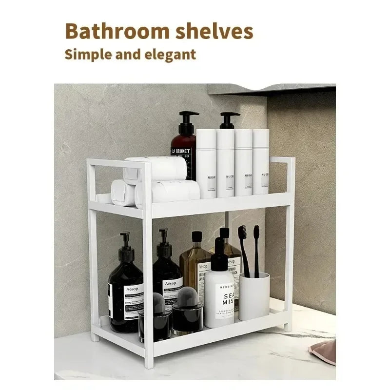 Double-Layer Cosmetics & Skincare Organizer Rack for Countertop Use