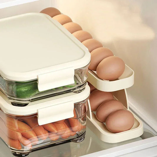 Automatic Roll-Down Egg Dispenser — Space-Saving Refrigerator Organizer