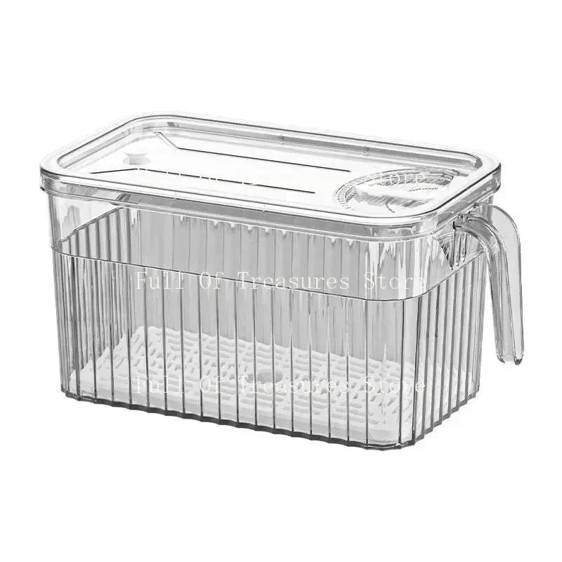 Refrigerator Produce Storage Containers with Drain Basket for Fruits & Vegetables