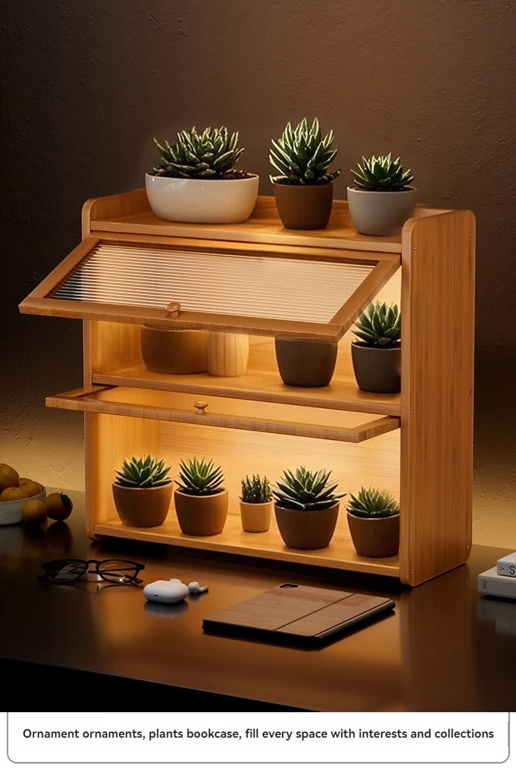 Kitchen countertop seasoning rack storage shelf, product sorting rack, layered multifunctional storage cabinet, dust-proof cabin