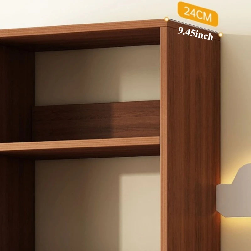 Living Room Bookshelf Multi-Level Floor Standing Storage Rack Office Display Cabinet Bookcase With Drawers Study Books Storage