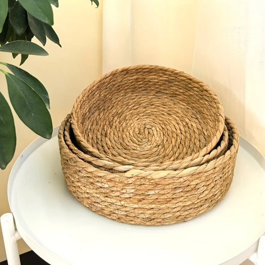 Hand-Woven Straw Baskets, Boho Storage for Home & Office. Perfect Organizer for Towels, Toys & More. Chic Gift Idea!