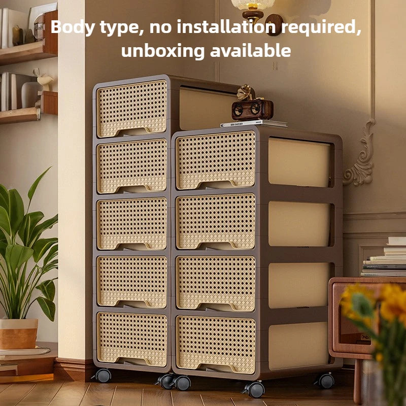 Removable Living Room Cabinet Space Saving Storage Cabinet Multi Layer Drawer Modern Bedroom Cabinets Snack Luxury Furniture