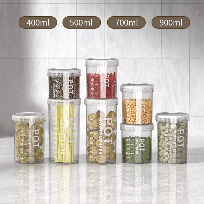 Transparent Moisture-Proof Food Storage Containers for Coffee, Pasta & Dry Goods