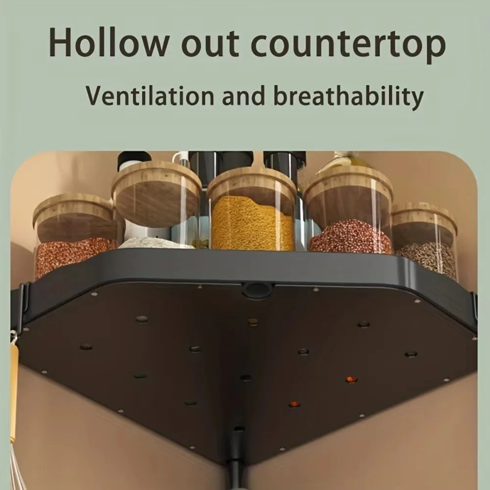 Kitchen Seasoning Shelf Spice Countertop Corner Stands Multi-layer Storage Easy To Clean High-quality Steel Plate Kitchen Shelf