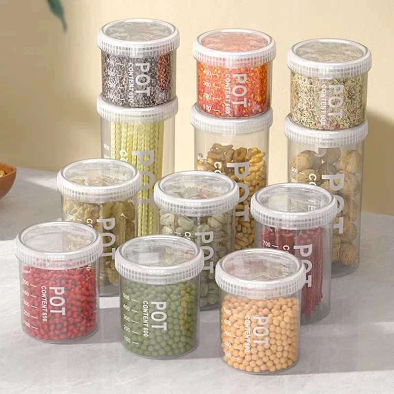 Transparent Moisture-Proof Food Storage Containers for Coffee, Pasta & Dry Goods