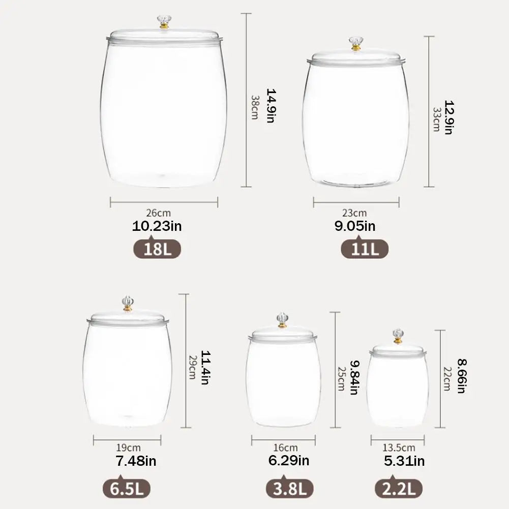 Large Clear Airtight Pantry Storage Container for Cereals, Flour & Dry Foods