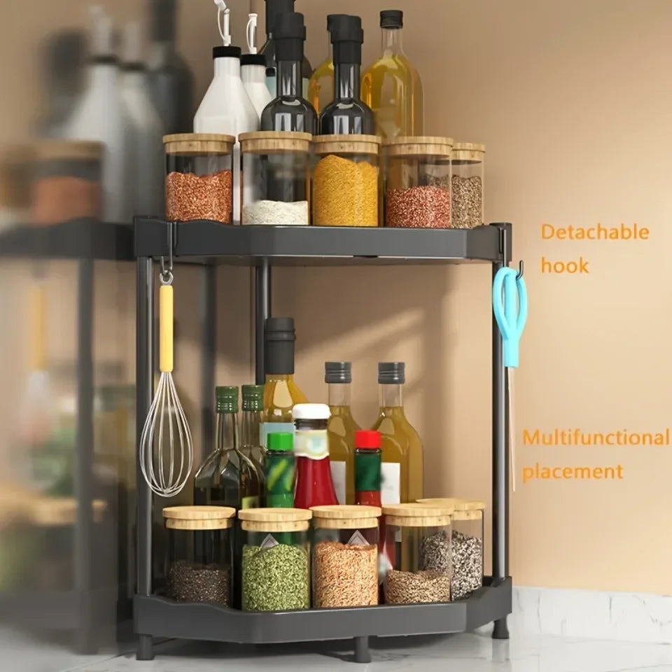 Kitchen Seasoning Shelf Spice Countertop Corner Stands Multi-layer Storage Easy To Clean High-quality Steel Plate Kitchen Shelf