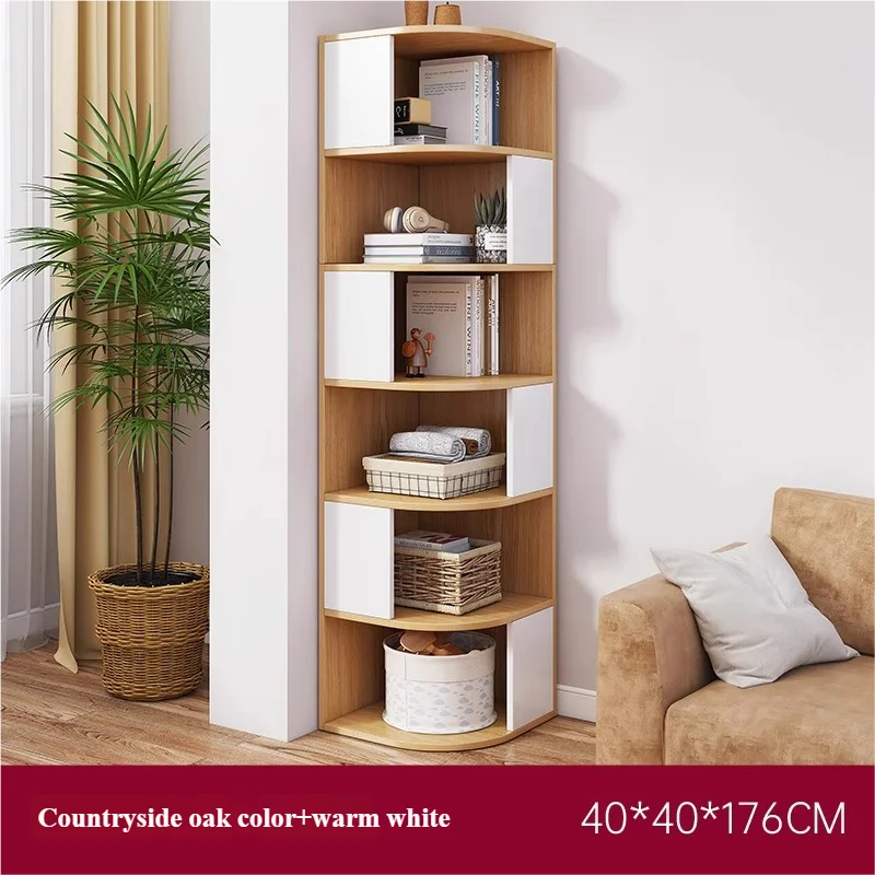 Solid Wood Wall-Mounted Corner Shelf Unit Narrow Bookshelf with Storage Space-Saving Design for Small Living Room & Home Office