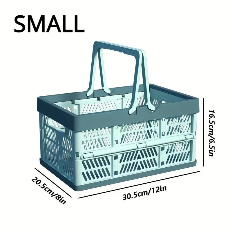 Foldable Pastel Storage Basket  Large Foldable Storage Box with Handle for Kitchen, Living Room, and Desktop Organization