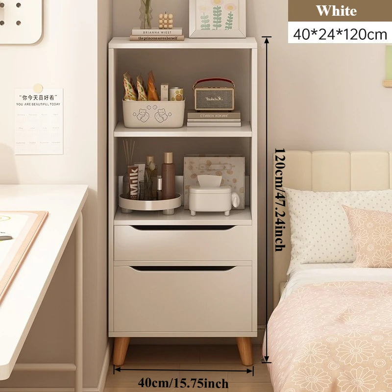 Living Room Bookshelf Multi-Level Floor Standing Storage Rack Office Display Cabinet Bookcase With Drawers Study Books Storage