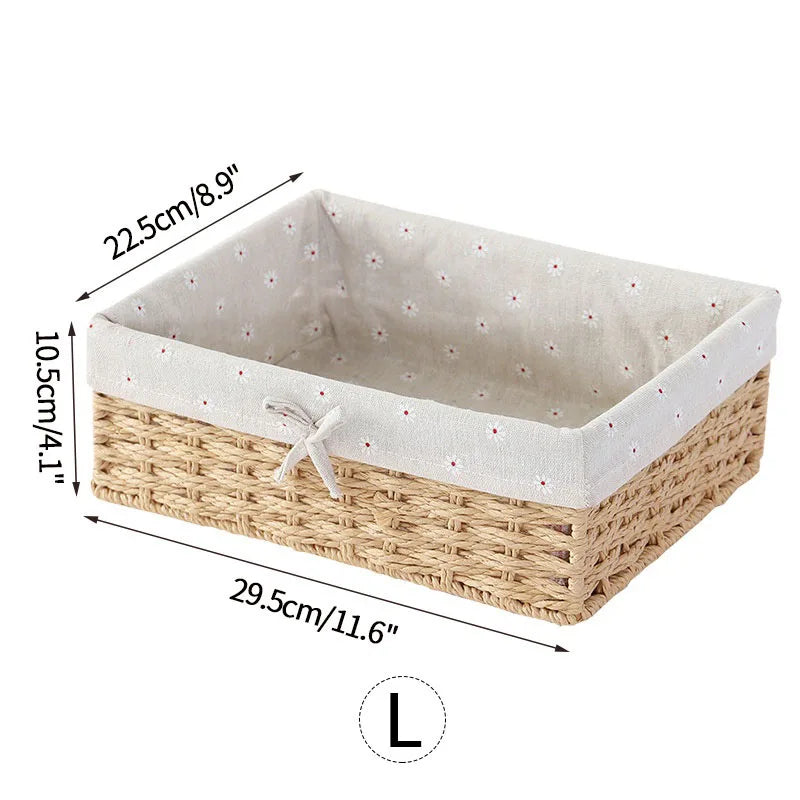Desk Top Storage Baskets Handmade Storage Box Key Toy Sundries Organizer Laundry Hamper Baskets Clothes Book Snack Storage Box