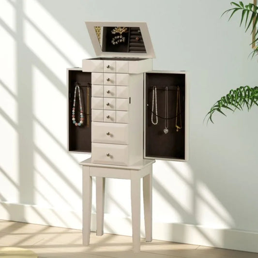 Large Jewelry Cabinet Wooden Storage Locker Living Room Dressers for Bedroom Drawer Storage Furniture Organizer Decoration