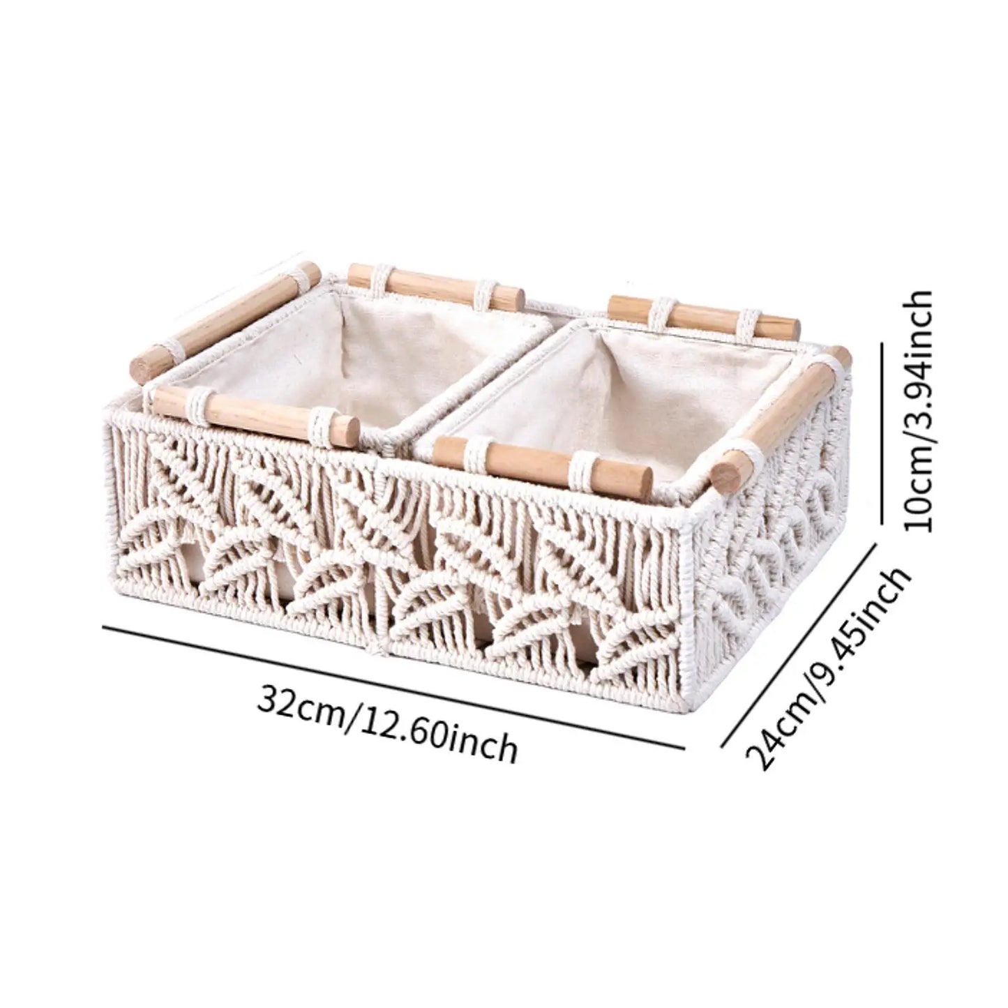 3Pcs Macrame Woven Storage Baskets for Bedroom Living Room Shelves Decorative Organizing Baskets Set of 3