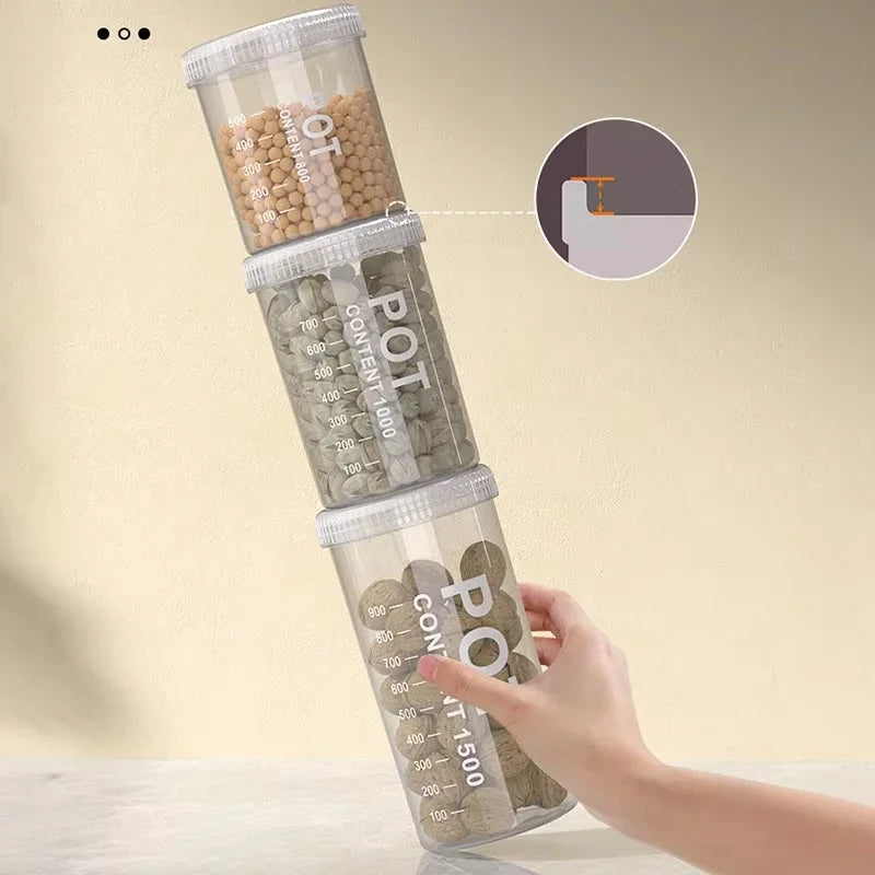 Transparent Moisture-Proof Food Storage Containers for Coffee, Pasta & Dry Goods
