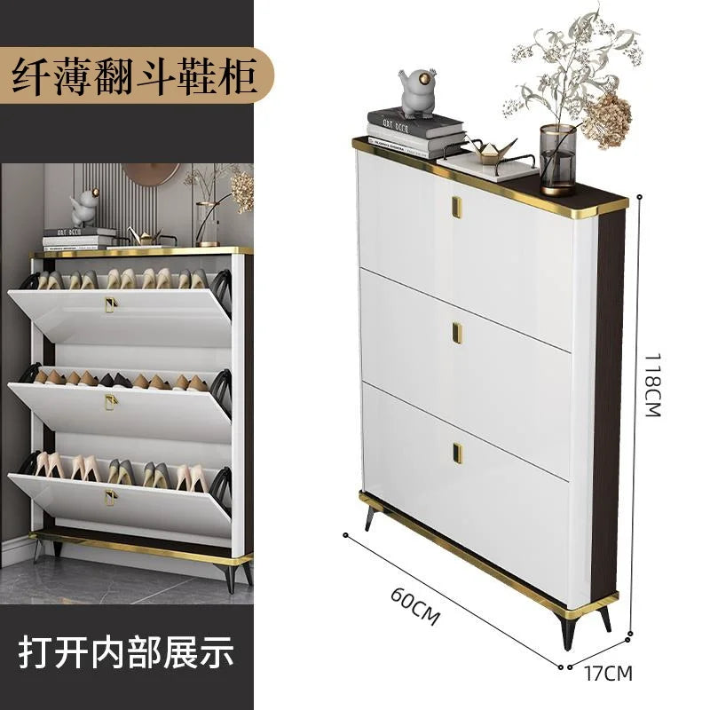 Living Room Household Furniture Ultra-thin Shoe Cabinets Dormitory Hallway Porch Shoe Shelf Small Apartment Hotel Storage Rack