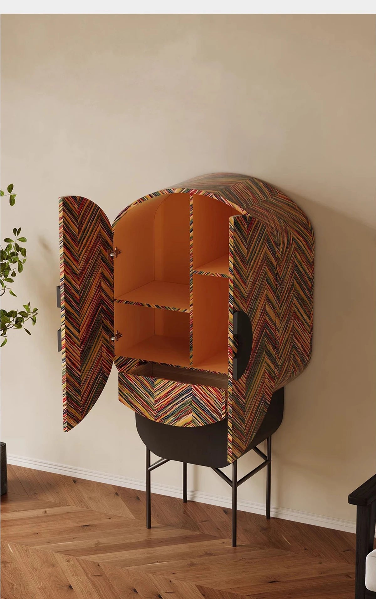 Living Room Against Wall Tall Chest of Drawers Art Display Cabinet  Designer Model Entryway Cabinet