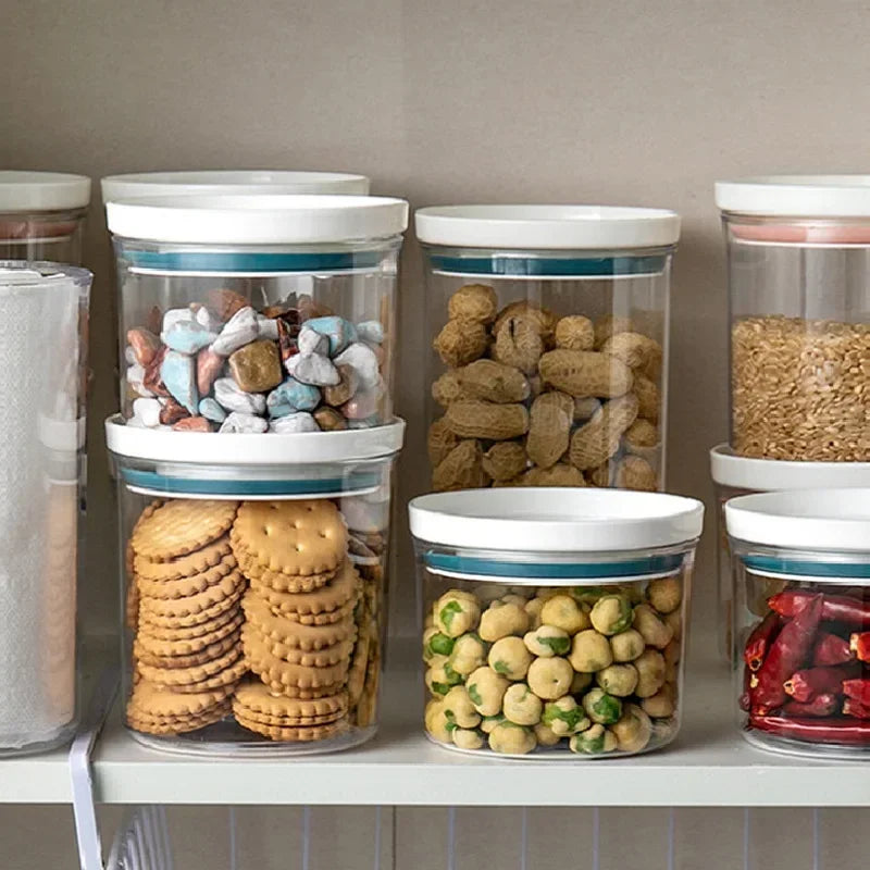 Clear Airtight Food Storage Jar — Sealed Container for Snacks & Pantry Staples
