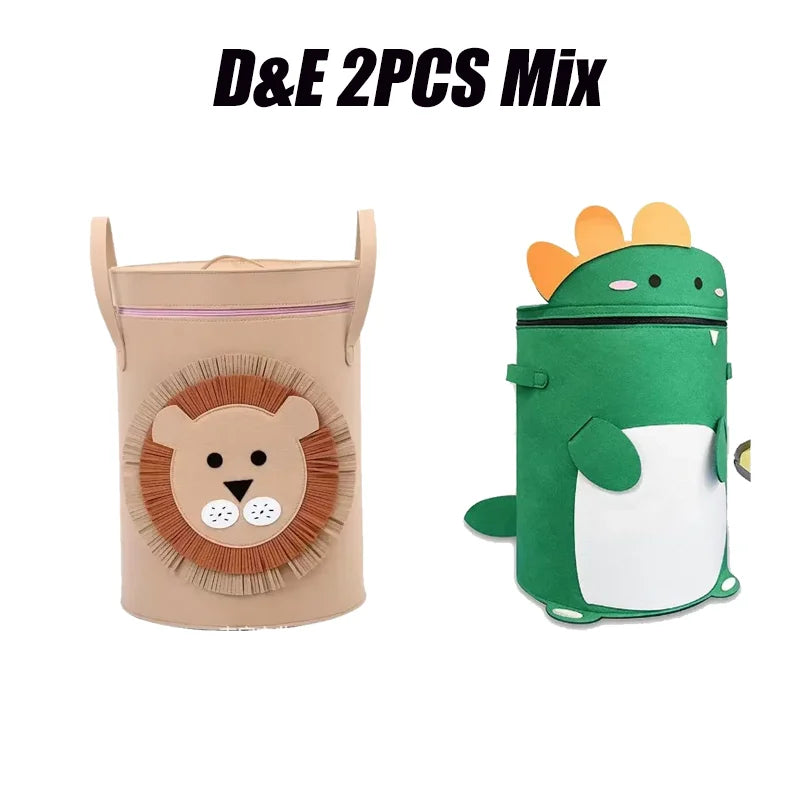 Foldable Kids Storage Basket with Lid — Large-Capacity Toy Organizer