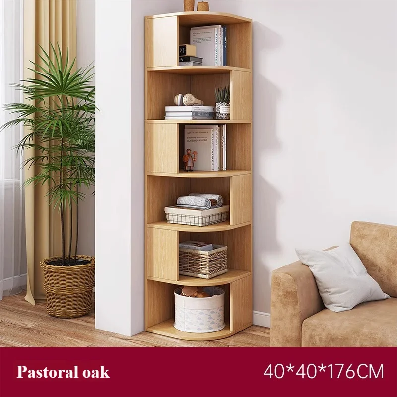 Solid Wood Wall-Mounted Corner Shelf Unit Narrow Bookshelf with Storage Space-Saving Design for Small Living Room & Home Office