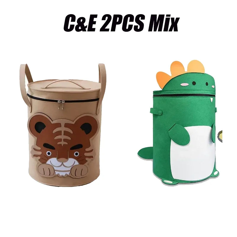 Foldable Kids Storage Basket with Lid — Large-Capacity Toy Organizer