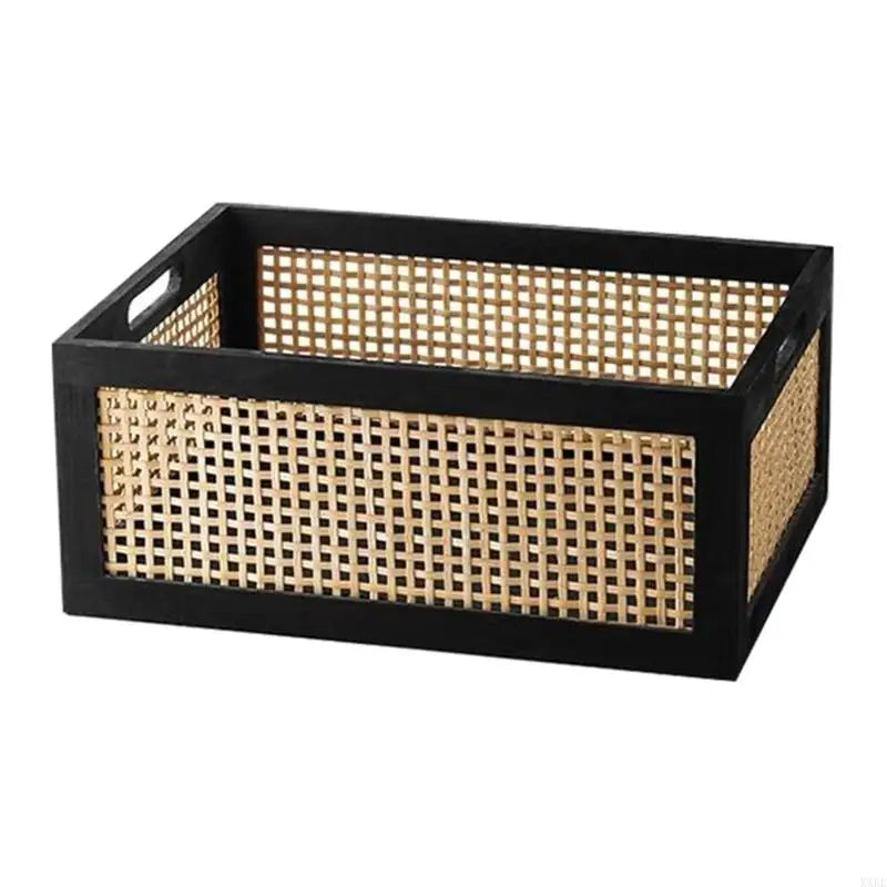 Sturdy Wood and Bamboos Storage Basket Suitable for Cabinets Enhances Home Decoration and Organization Daily Casual Use KXRE