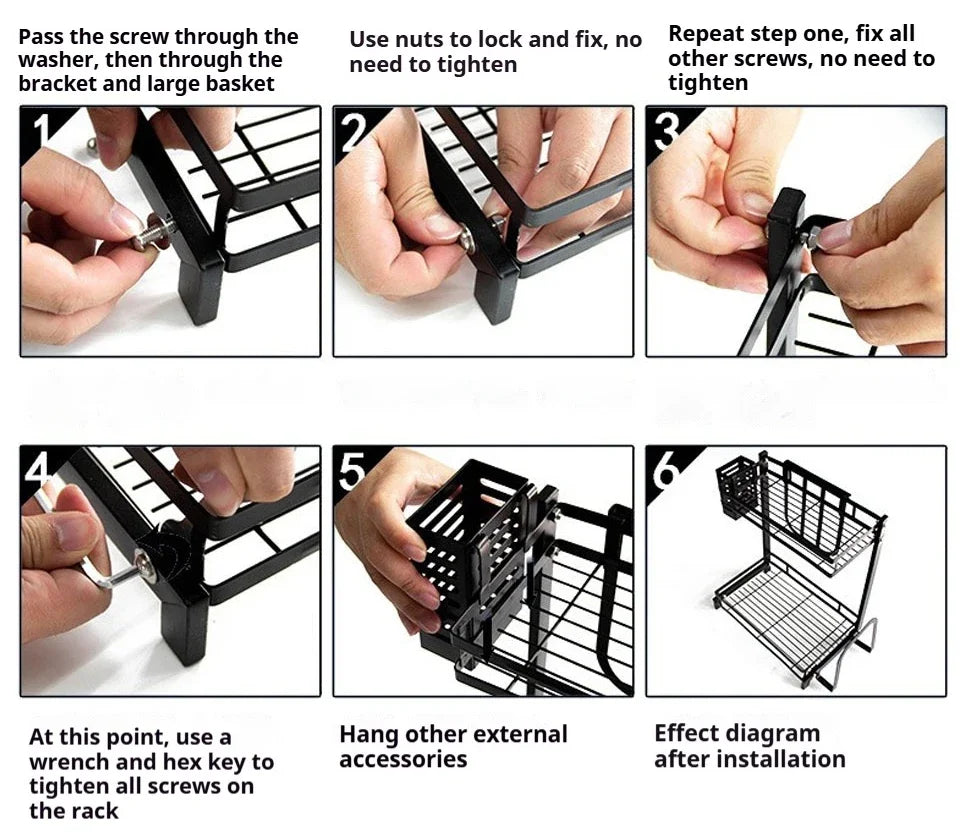 Kitchen Spice Rack Kitchen Storage Rack Household Accessories Multifunctional Dish Cutlery Knife Spoon Sink Rack Set Organizer
