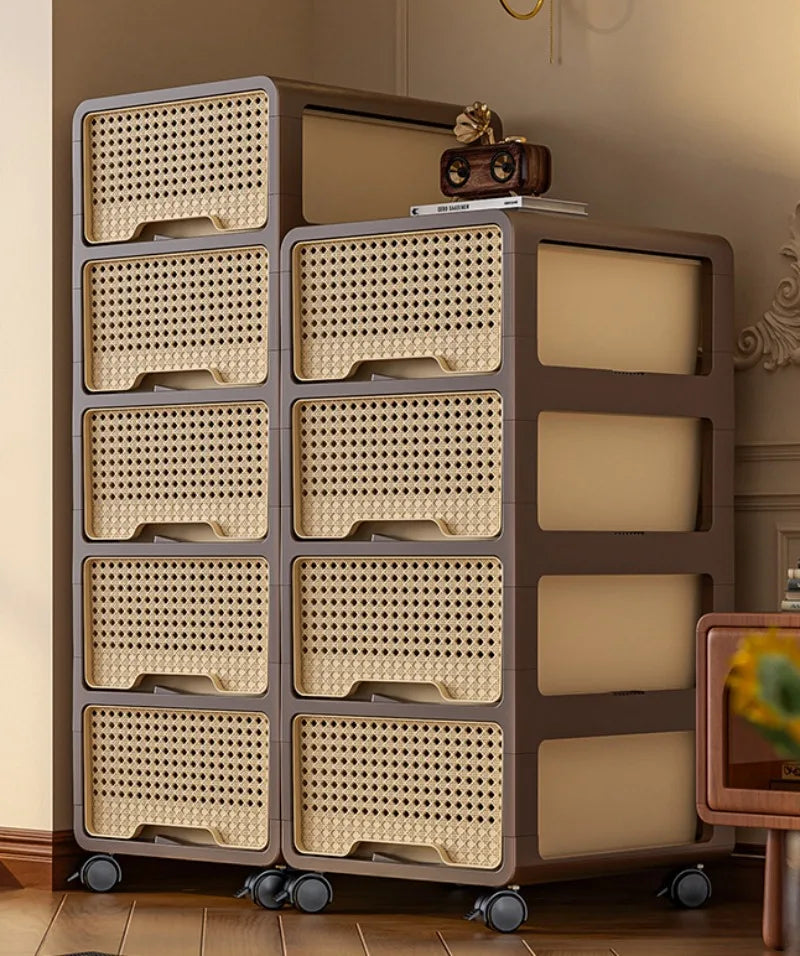 Removable Living Room Cabinet Space Saving Storage Cabinet Multi Layer Drawer Modern Bedroom Cabinets Snack Luxury Furniture