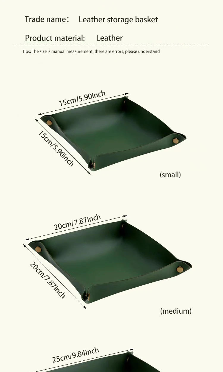 Living Room Entrance Key Storage Box Leather Desktop Cosmetics Storage Box Sundry European Tray Storage Box