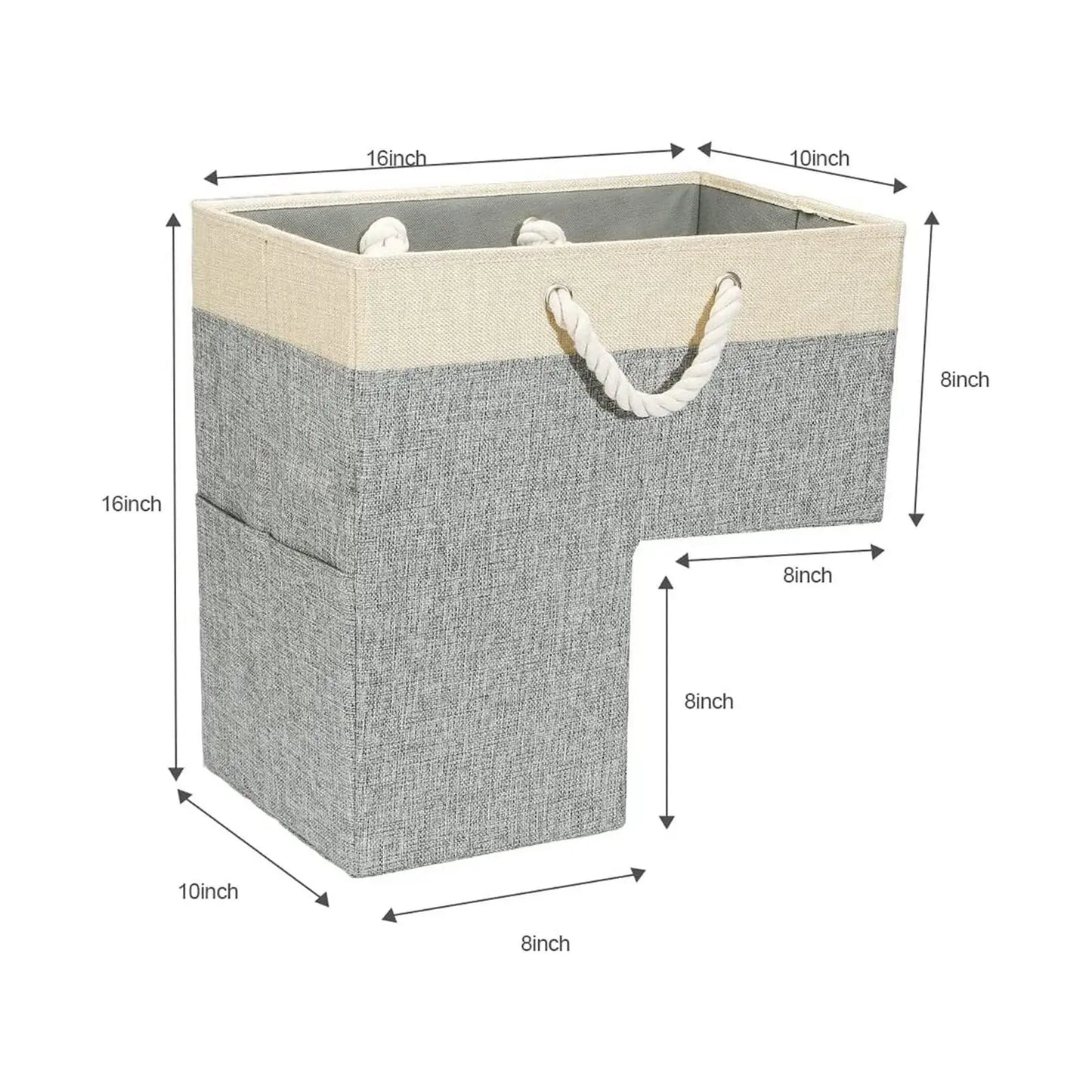 Stair Basket with Handles Stair Case Baskets for Office Decor Wooden Stairs