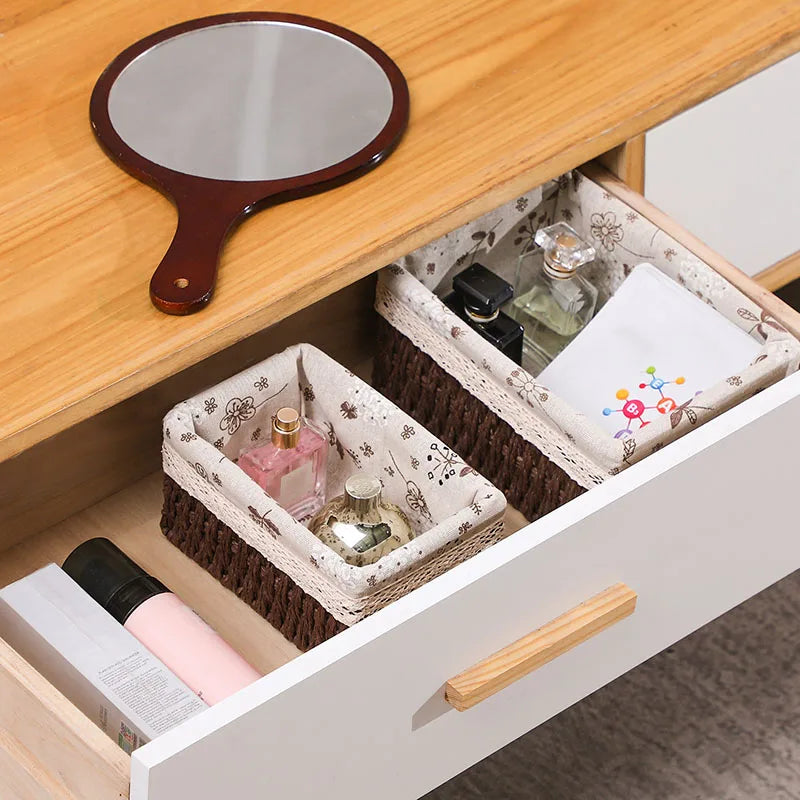 Desk Top Storage Baskets Handmade Storage Box Key Toy Sundries Organizer Laundry Hamper Baskets Clothes Book Snack Storage Box