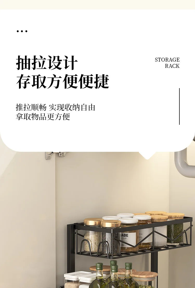 Kitchen Drawer Storage Rack, Pull-Out Under-Sink Organizer, Multi-Layer Storage Shelf, Cabinet Organizer for Kitchen Essential