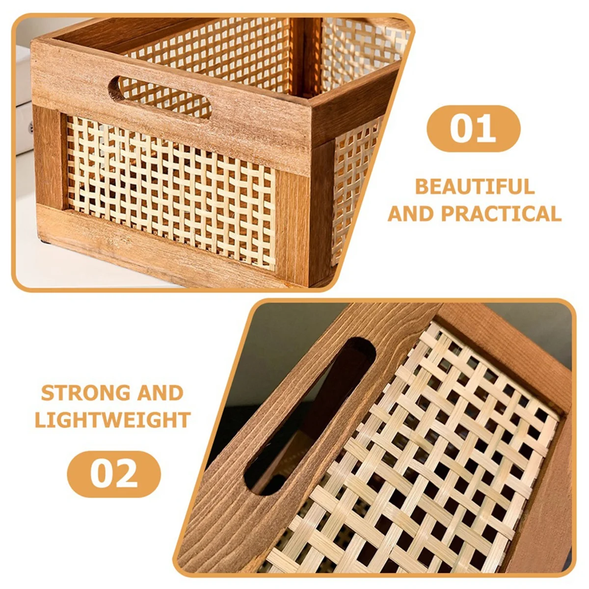 Decorative Basket Book Storage Woven Baskets for Storage Basket Organizing Nursery Bedroom Rattan Bathroom(S)