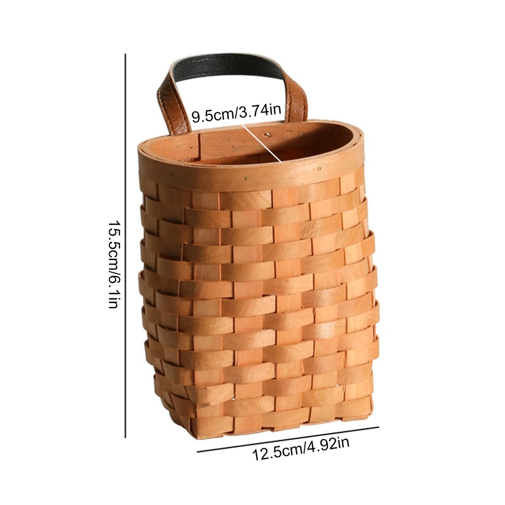 Wall Hanging Storage Baskets Wall Decorative Plant Flower Pot Bamboo Storage Basket for Home Garden Wedding Farmhouse Decoration