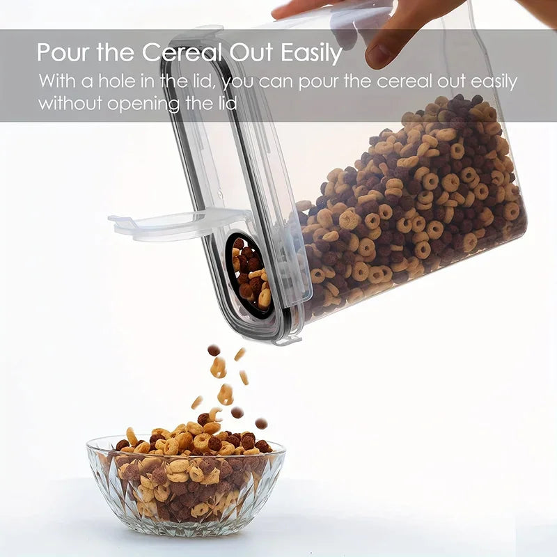 Stackable Food Storage Containers with Lids for Pantry & Rice Organization