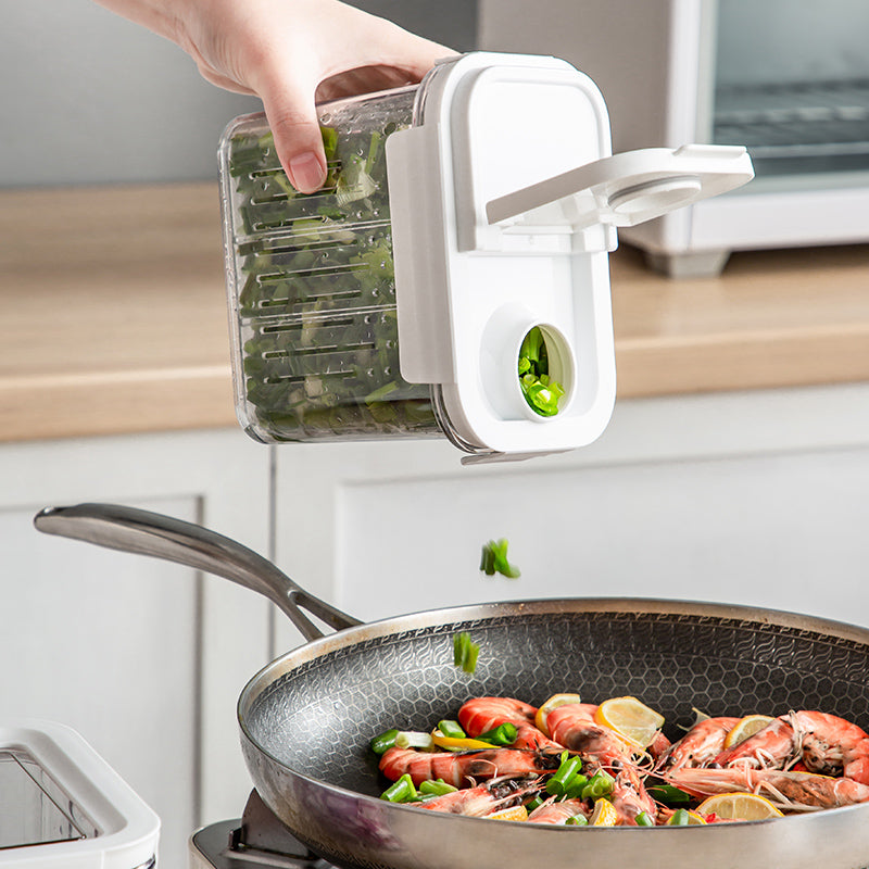 Food Storage Container with Drain Basket for Fruits, Pickles & Wet/Dry Foods