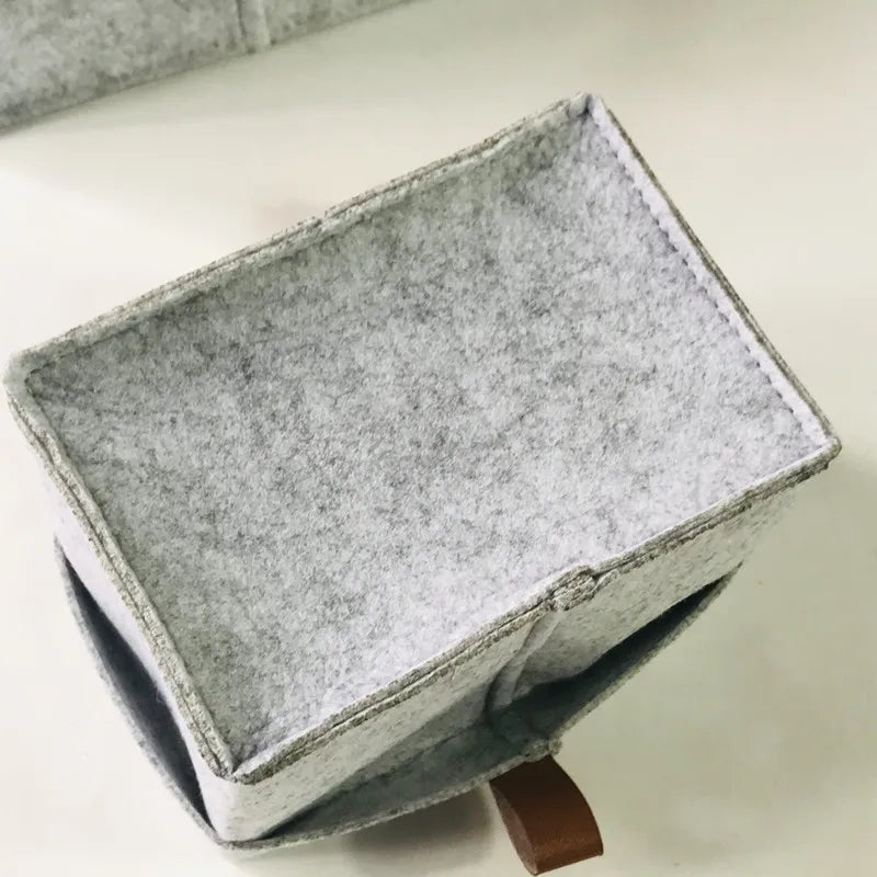 Desktop Storage Baskets Felt fabric Bedroom countertop Organize Basket Pen holder Sundries Cosmetics Storage,Basket of flowe