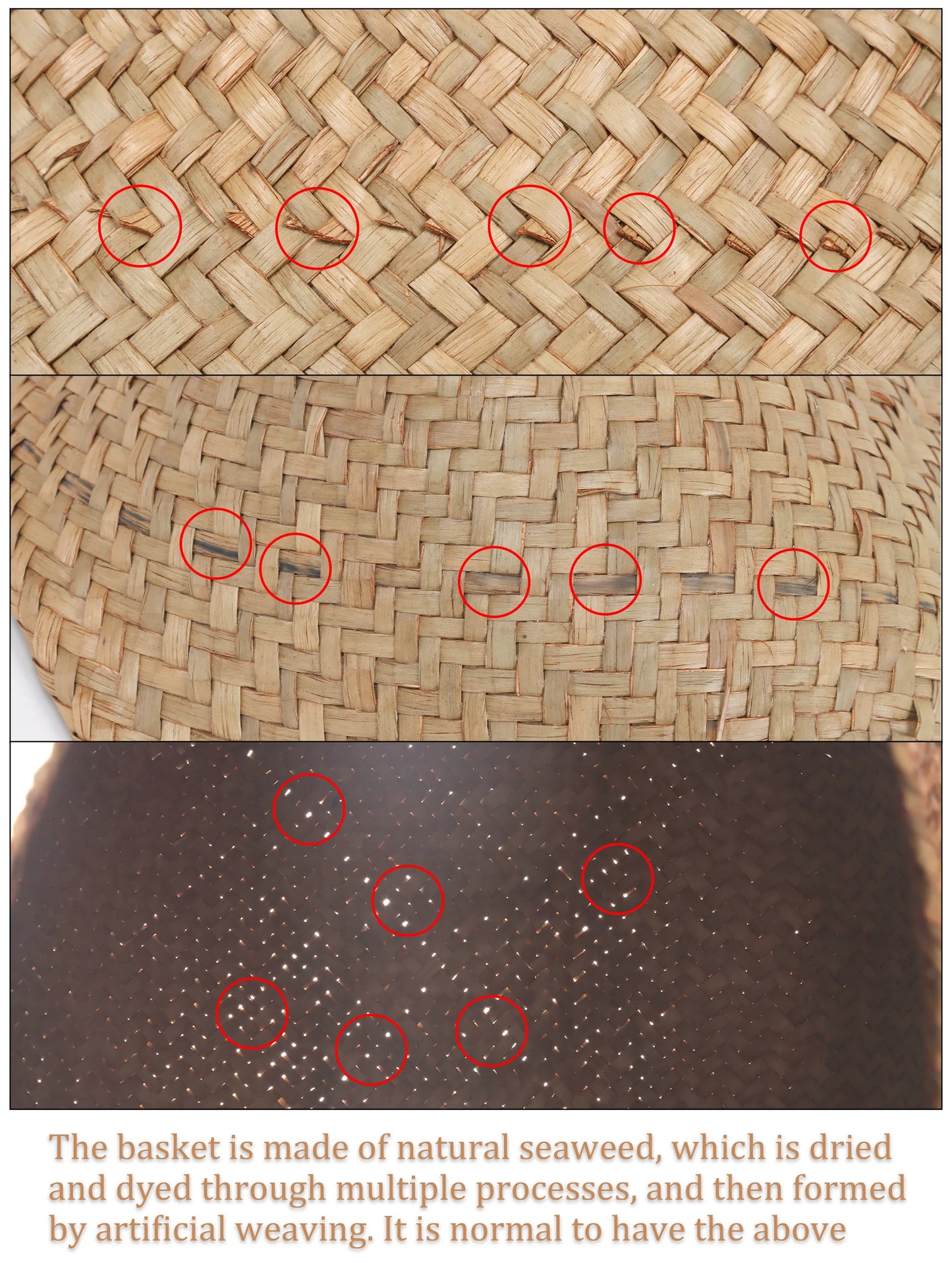 Boho Decor Wicker Baskets Storage Hand Woven Rattan Basket Foldable Pot with Handle Plant Cestos Mimbre Panier Rangement Osier