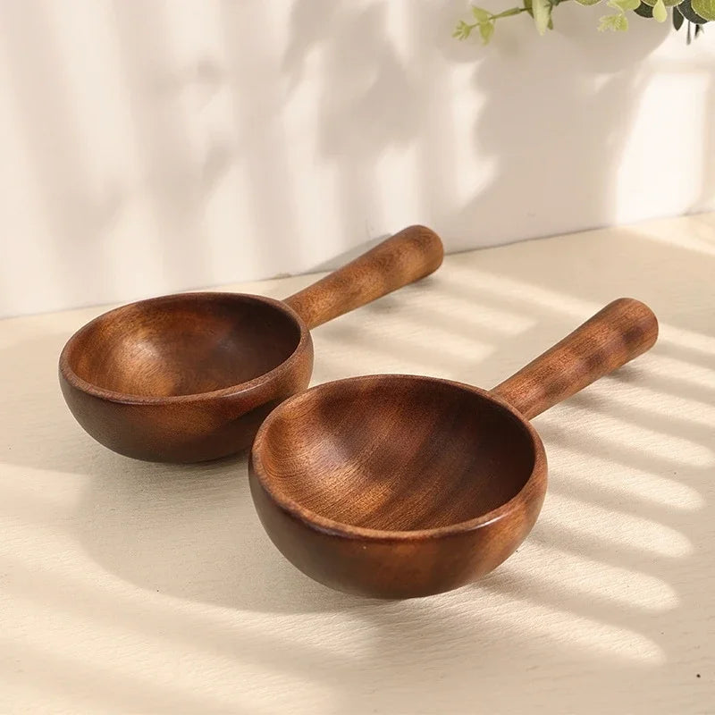 Kitchen Bar Utensils, Wooden Cutlery, Bowls, Spoons, Forks Set, Can be Used for Travel, Picnic,  Portable Eco-friendly, Chunky