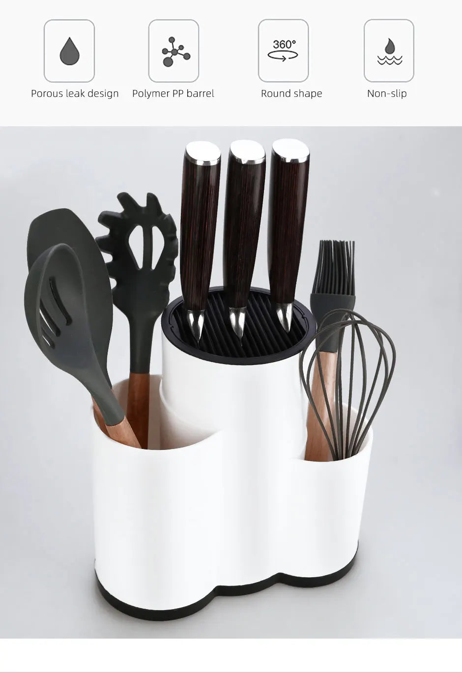 Multi-Function Kitchen Utensil & Knife Holder — Compact Countertop Organizer